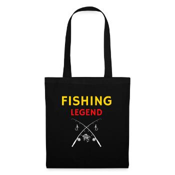 légende de la pêche pêcheur pêche - Sac en tissu - noir - Devant
