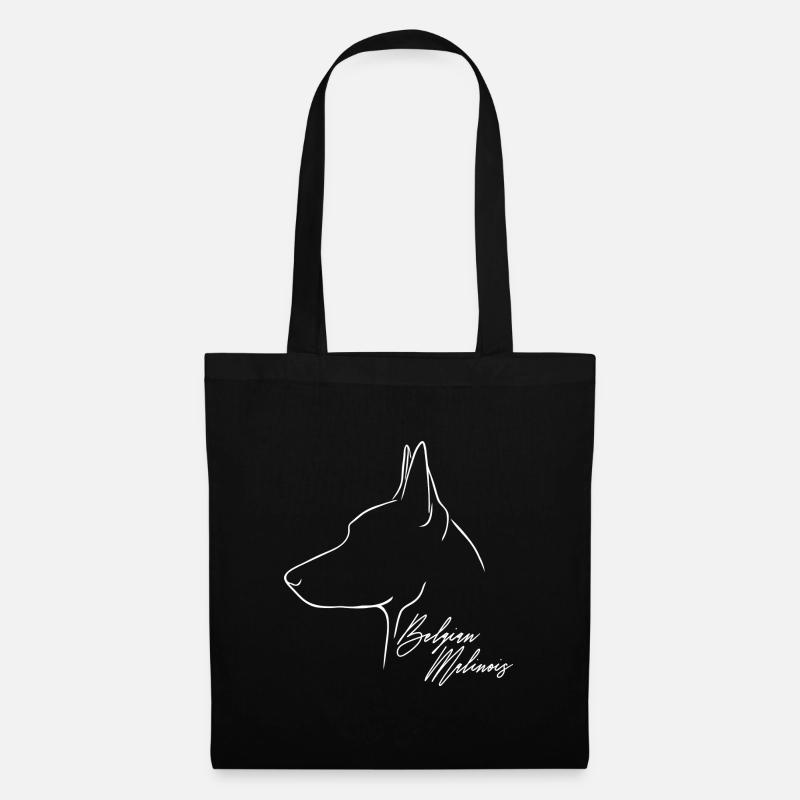 BELGIAN MALINOIS Profilo Cani Cane Wilsigns - Borsa di stoffa - nero