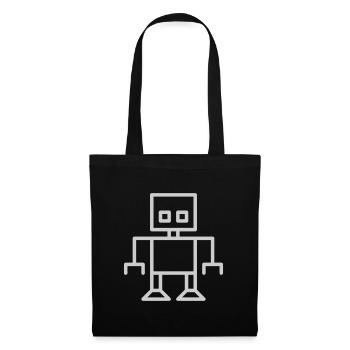 Roboter - Stoffbeutel - Schwarz - Vorne