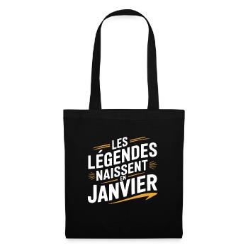 Les légendes naissent en janvier - Sac en tissu - noir - Devant