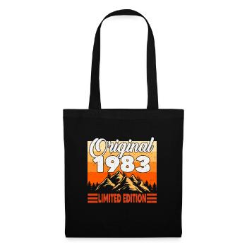 Original 1983 Jahrgang Vintage Geburtstag Retro - Stoffbeutel - Schwarz - Vorne