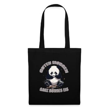 Guten Morgen, ganz dünnes Eis | Panda Edition - Stoffbeutel - Schwarz - Vorne