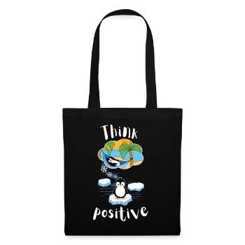 Think positive motivation relax penguin on the beach - Tote Bag - black - Front