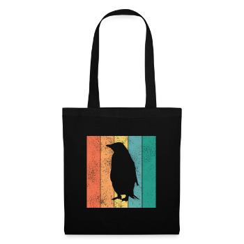 Pinguin Pinguine Tier Eis Südpol Retro Geschenk - Stoffbeutel - Schwarz - Vorne