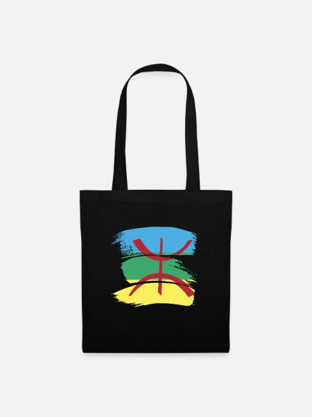 Amazigh Imazighen Flagge Nord Afrika Geschenk - Stoffbeutel - Schwarz