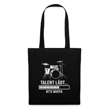Schlagzeug Talent lädt Drummer Schlagzeuger - Stoffbeutel - Schwarz - Vorne