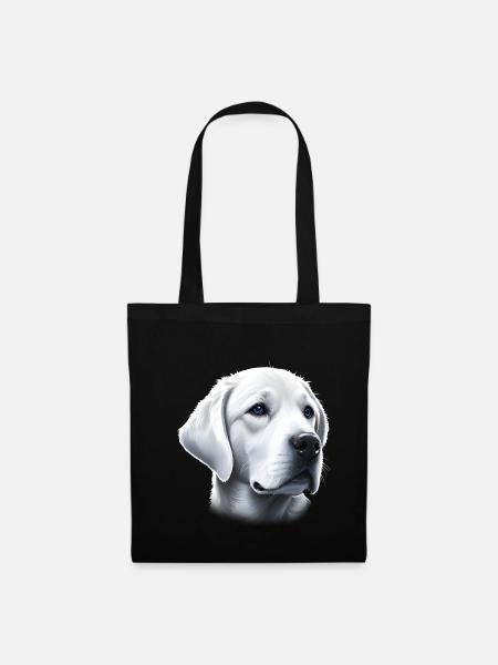 Weißer Labrador Retriever blaue Augen - Stoffbeutel - Schwarz