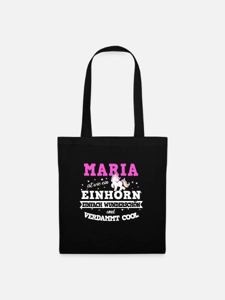 Maria Einhorn Frauen Geschenk - Stoffbeutel - Schwarz