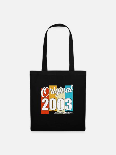 Original 2003 Jahrgang Vintage Geburtstag Retro - Stoffbeutel - Schwarz