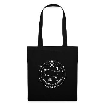 Signe du zodiaque Gémeaux - Sac en tissu - noir - Devant