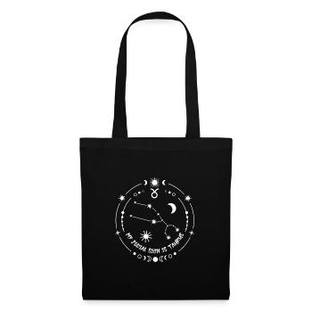 Signe du zodiaque Taureau - Sac en tissu - noir - Devant
