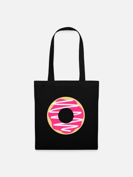 Rosa Donut - Stoffbeutel - Schwarz