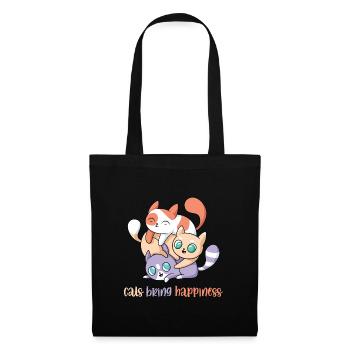 Cats Bring Happiness Cat Owner Cat Lover Training - Stoffbeutel - Schwarz - Vorne