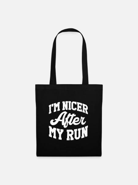 I'm Nicer After Running – Marathon Runner Running - Stoffbeutel - Schwarz