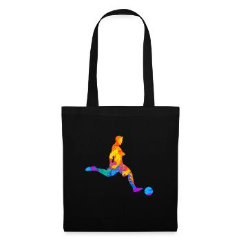 Fußball Fußballer Fußballverein Silhouette - Stoffbeutel - Schwarz - Vorne