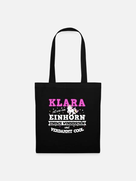 Klara Mädchen Frauen Geschenk - Stoffbeutel - Schwarz