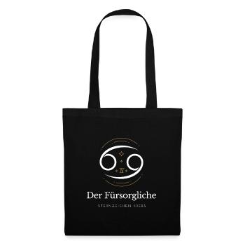 Der Fürsorgliche - Sternzeichen Krebs - Stoffbeutel - Schwarz - Vorne