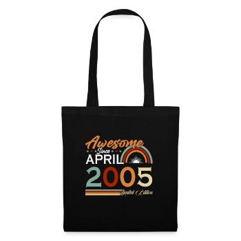 Avril 2005 vintage vintage retro anniversaire - Sac en tissu - noir - Devant