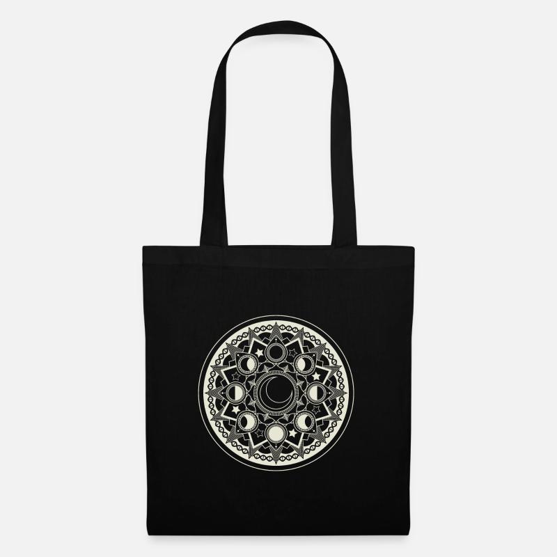 Pale Moon Mandala - Stoffbeutel - Schwarz