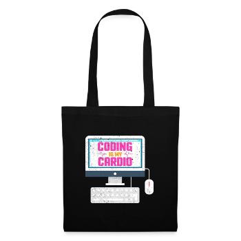 Coding is my cardio - Stoffbeutel - Schwarz - Vorne