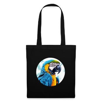 Ara bleu-or - Sac en tissu - noir - Devant