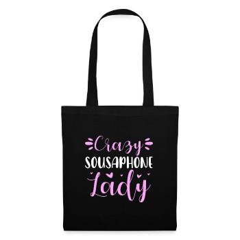 Crazy Sousaphone Lady Tube jouant du sousaphoniste - Sac en tissu - noir - Devant