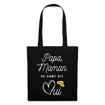 Papa maman se sont dit oui - Sac en tissu - noir - Devant