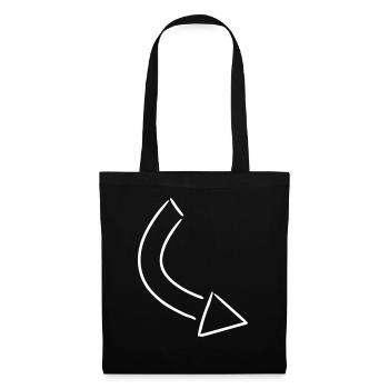 Flèche dessin esquisse blanc - Sac en tissu - noir - Devant