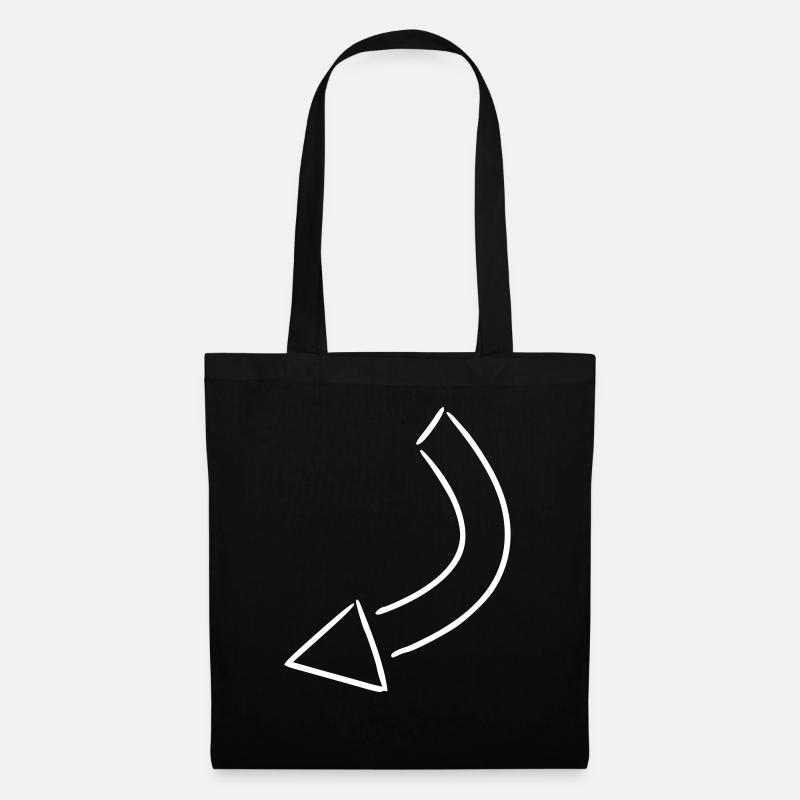Arrow drawing sketch white - Tote Bag - black