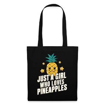 Ananas tropische hawaiianische Frucht - Stoffbeutel - Schwarz - Vorne
