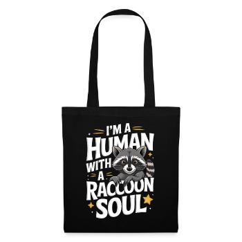 Raton laveur - Sac en tissu - noir - Devant