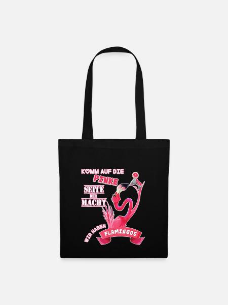 Flamingo - Stoffbeutel - Schwarz