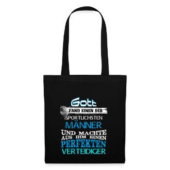 Geschenk Gott sportlich Männer Verteidiger - Stoffbeutel - Schwarz - Vorne
