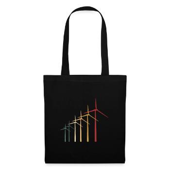 Retro Background Wind Power Lover Renewable Energy - Tote Bag - black - Front