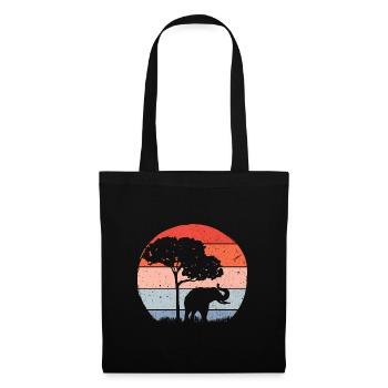 Éléphant Faune - Sac en tissu - noir - Devant