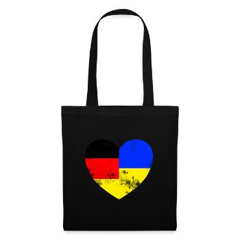 deutschland ukraine herz - Stoffbeutel - Schwarz - Vorne