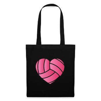 volleyball pink heart ball Design for a volleyball - Stoffbeutel - Schwarz - Vorne