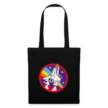Rakete | Weltraum | Used look | Geschenkidee - Stoffbeutel - Schwarz - Vorne