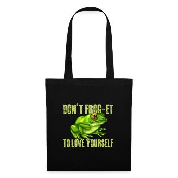 Ne pas grenouiller et s’aimer toi-même Concevoir pour une grenouille - Sac en tissu - noir - Devant