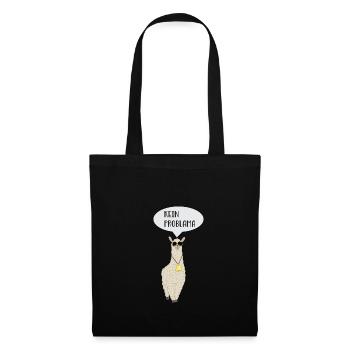 No Problama Lama Llama Cooles Tier Geschenk Shirt - Stoffbeutel - Schwarz - Vorne