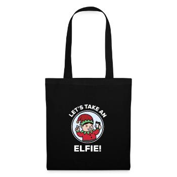 Christmas. XMas. Wine. Santa Clause. Elves. - Tote Bag - black - Front