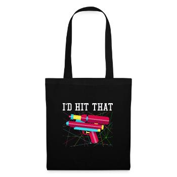 J’aurais frappé ça | Lecteur de laser tag - Sac en tissu - noir - Devant