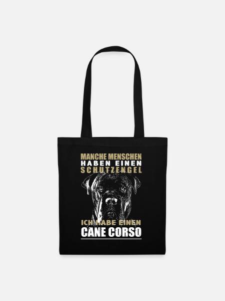 Schutzengel Cane Corso Hund Hunde Geschenkidee - Stoffbeutel - Schwarz