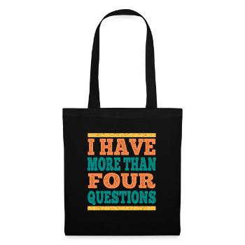 J’ai plus de quatre questions vintage - Sac en tissu - noir - Devant