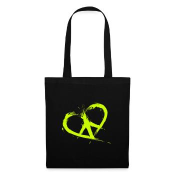Peace Symbol Heart Hippy Peace Freedom - Tote Bag - black - Front