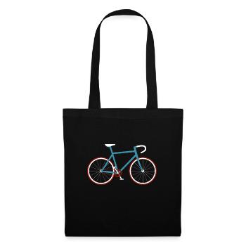 Fahrrad Radfahrer Rennrad Radsport Retro Grafik - Stoffbeutel - Schwarz - Vorne