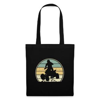 quad cadeau humour vintage quad moto motocross - Sac en tissu - noir - Devant