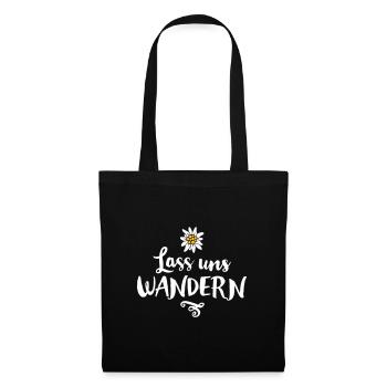 LASS UNS WANDERN EDELWEISS BLUME - Stoffbeutel - Schwarz - Vorne
