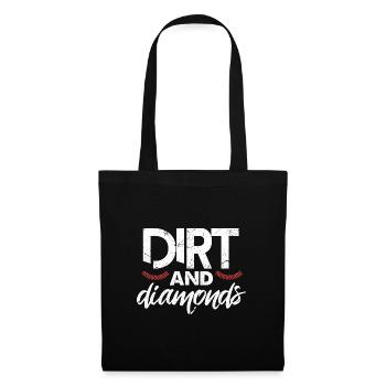 Dirt And Diamonds Funny Baseball Girl Softball - Stoffbeutel - Schwarz - Vorne