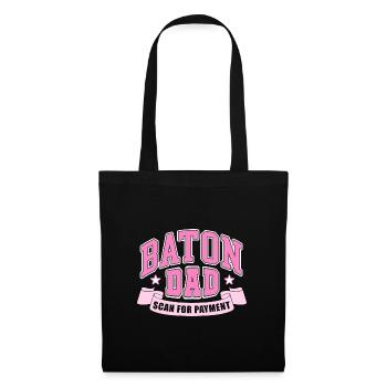 baton dad scan for payment Design for a twirling - Tote Bag - black - Front